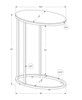 18.5" x 12" x 25" White Particle Board Metal Accent Table