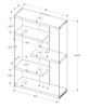 12" x 36" x 58.75" White Clear Particle Board Tempered Glass  Bookcase