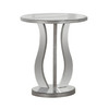 20" x 20" x 24" Silver  End Table with a Mirror Top