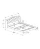 66.5" x 87.5" x 56.5" Dark Grey Foam Solid Wood Velvet Queen Size Bed With A Chrome Trim