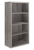 47.5" Dark Taupe Particle Board and MDF Bookshelf with Adjustable Shelves