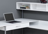 59" x 59" x 47.25" White Silver Metal  Corner Computer Desk