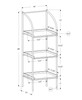 12" x 16" x 48" Dark Taupe  Black  Mdf  Metal   Bookshelf