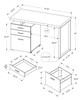 23.75" x 47.25" x 30" Brown Black Particle Board Hollow Core Metal  Computer Desk