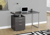 23.75" x 47.25" x 30" Grey Silver Particle Board Hollow Core Metal  Computer Desk