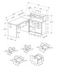 59" x 62.75" x 44.75" Taupe Particle Board Hollow Core  Computer Desk