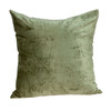 20" x 7" x 20" Transitional Olive Solid Pillow Cover With Poly Insert