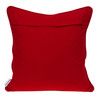 20" x 7" x 20" Transitional Red and White Pillow Cover With Poly Insert