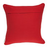 20" x 7" x 20" Transitional Red and White Cotton Pillow Cover With Poly Insert