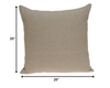 20" x 7" x 20" Cool Transitional Tan Cotton Pillow Cover With Poly Insert