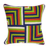 20" x 7" x 20" Handmade Multicolored Accent Pillow Cover With Poly Insert