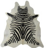 6 Ft Black and White Stenciled Cowhide Rug