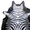 6 Ft Stenciled Reverse Zebra Cowhide Rug