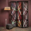 61" x 1.5" x 72" Multicolor Fabric And Wood Traverse  Screen