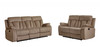 63'' X 38''  X 40'' Modern Beige Leather Sofa And Loveseat