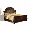 80" X 102" X 73" Espresso PU Cherry Wood Upholstery California King Bed