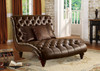 52" X 70" X 45" 2Tone Brown PU Upholstery Wood Chaise w3Pillows