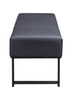 17" X 52" X 18" Black PU Sandy Gray Metal Upholstered Seat Engineered Seat Bench