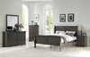 62" X 90" X 47" Dark Gray Wood Queen Bed