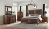 66" X 89" X 68" Brown Fabric Cherry Oak Wood Upholstered (HB/FB) Queen Bed