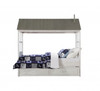 44" X 80" X 80" Weathered White Washed Gray Wood Twin Bed
