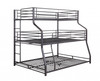 62" X 83" X 74" Gunmetal Metal Triple Bunk Bed  TwinFullQueen