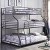 62" X 83" X 74" Gunmetal Metal Triple Bunk Bed  TwinFullQueen