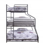 62" X 83" X 74" Gunmetal Metal Triple Bunk Bed  TwinFullQueen