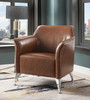 31" X 33" X 33" Brown PU Upholstery Metal Leg Accent Chair