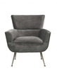 29" X 32" X 36" Gray Velvet Upholstery Metal Leg Accent Chair