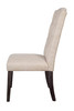 26" X 21" X 41" Beige Linen Upholstery and Weathered Espresso Wood Side Chair  Set of 2