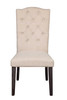 26" X 21" X 41" Beige Linen Upholstery and Weathered Espresso Wood Side Chair  Set of 2