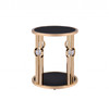 20" X 20" X 24" Metal Glass End Table and Gold & Black Glass