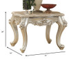 31" X 31" X 24" Marble Champagne Wood End Table