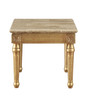 26" X 26" X 24" Marble Antique Gold Wood End Table