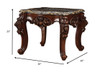 30" X 30" X 25" Marble Walnut Wood End Table