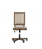 24" X 22" X 41" Champagne Faux Leather Upholstered (Seat) and Antique Gold Wood  Executive Office Chair