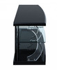 18" X 60" X 22" Black Clear Glass Wood Veneer (Melamine) TV Stand (LED)