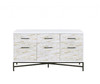 18" X 54" X 30" White Weathered Wood Pattern Metal Console Table