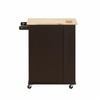 18" X 29" X 34" Natural Wenge Wood Casters Kitchen Cart