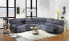 138" X 127" X 41" Slate Blue Velvet Upholstery Metal Reclining Mechanism Sectional Sofa (Power Motion)