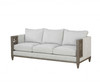 38" X 87" X 35" Fabric Salvaged Natural Upholstery Wood Leg Sofa