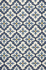 8'x10' Ivory Blue Hand Woven UV Treated Quatrefoil Indoor Outdoor Area Rug