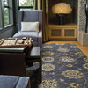 8'x11' Midnight Blue Hand Tufted Traditional Floral Indoor Area Rug