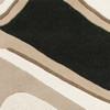 3' x 5' Black or Beige Abstract Waves Wool Area Rug