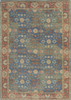 5'x7' Blue Red Hand Woven Floral Traditional Indoor Area Rug