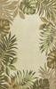 3'x5' Ivory Hand Tufted Bordered Tropical Leaves Indoor Area Rug