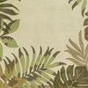 3'x5' Ivory Hand Tufted Bordered Tropical Leaves Indoor Area Rug