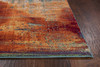 5'x8' Blue Rust Orange Machine Woven Abstract Brushstrokes Indoor Area Rug