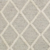 3' x 5' Grey Braided Diamonds Wool Indoor Area Rug